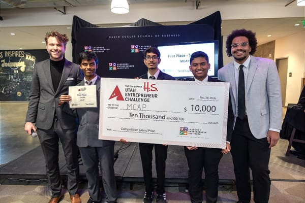 MCAP Wins $10,000 Grand Prize at 2026 Tim Draper High School Utah Entrepreneur Challenge